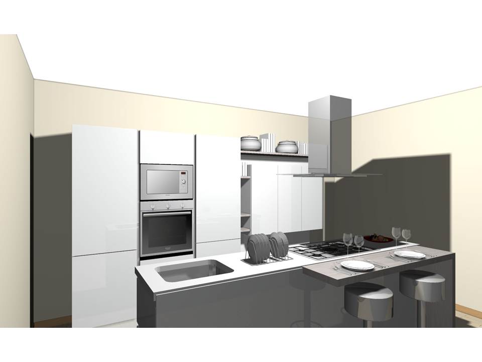 progetto cucina con isola centrale